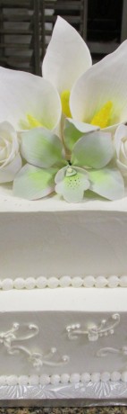 Wedding Cake with Hand Made Gumpaste Flowers